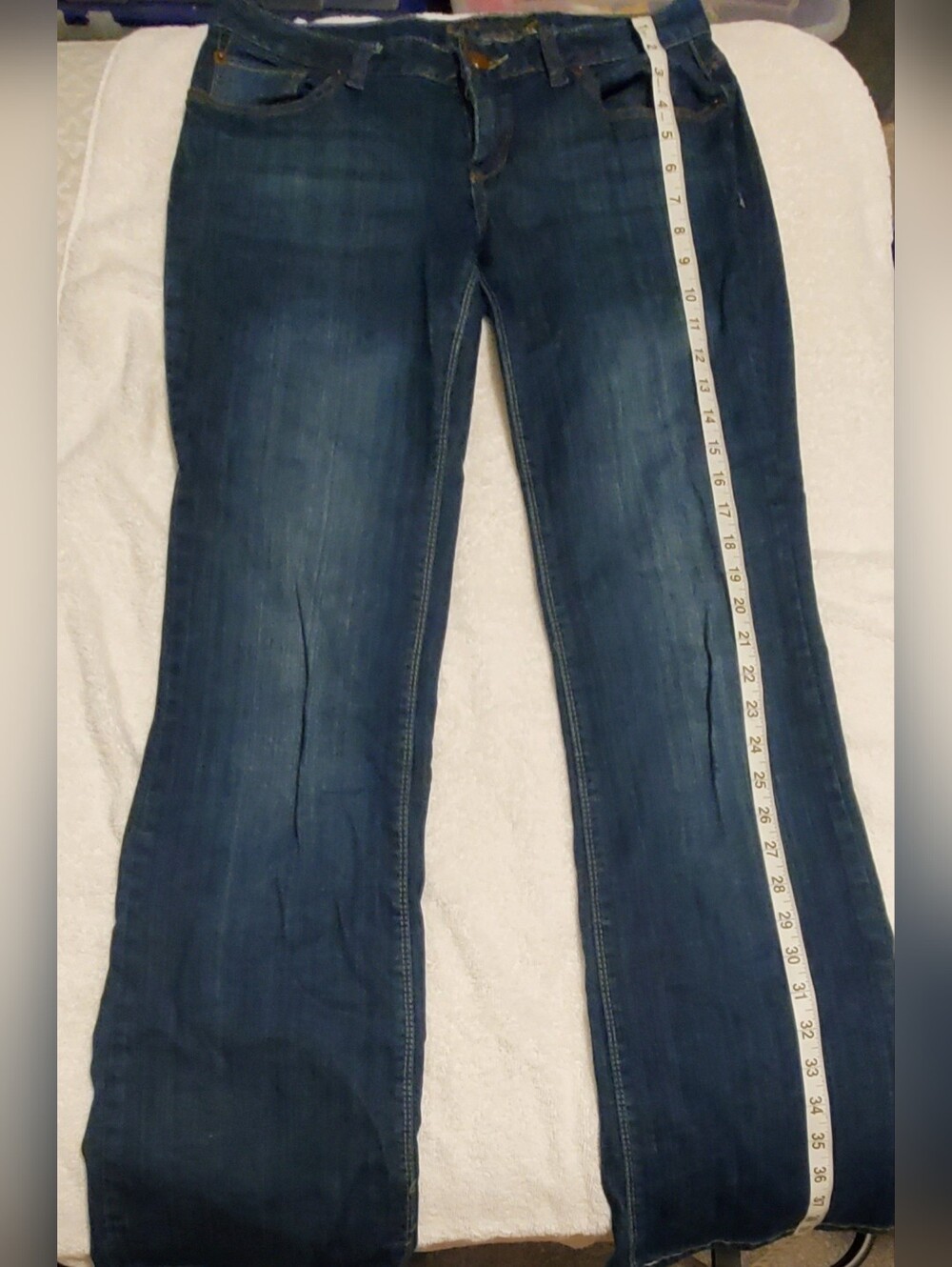 EXPRESS Womens Dark Blue Jeans Mid Rise Boot Cut
